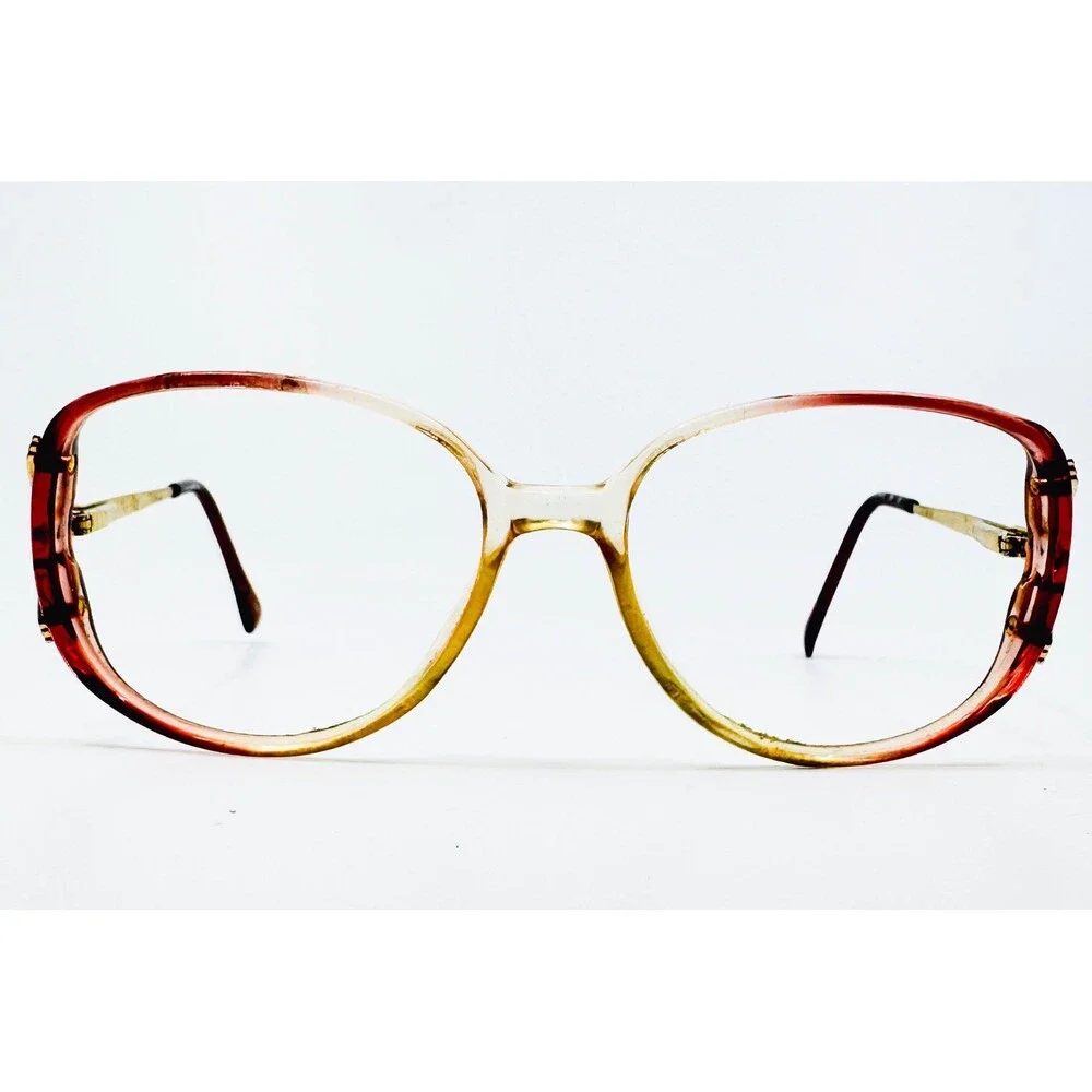 Gloria Vanderbilt Eyeglasses Womens Red Gold Vintage Zyloware 746 Frames 140